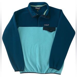 Patagonia Women's Small Lightweight Synchilla Snap-T Fleece Pullover Cuban Blue